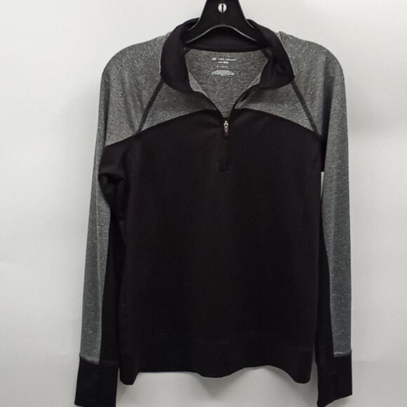 Tek Gear Women's Black & Gray 1/4 Zip Long Sleeve Pullover Medium - Picture 1 of 11